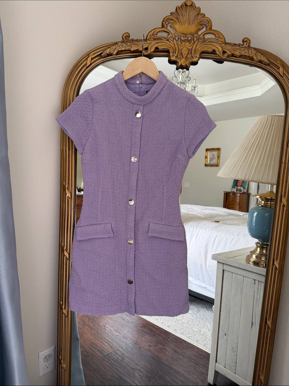 Zara size medium lavender texture dress
